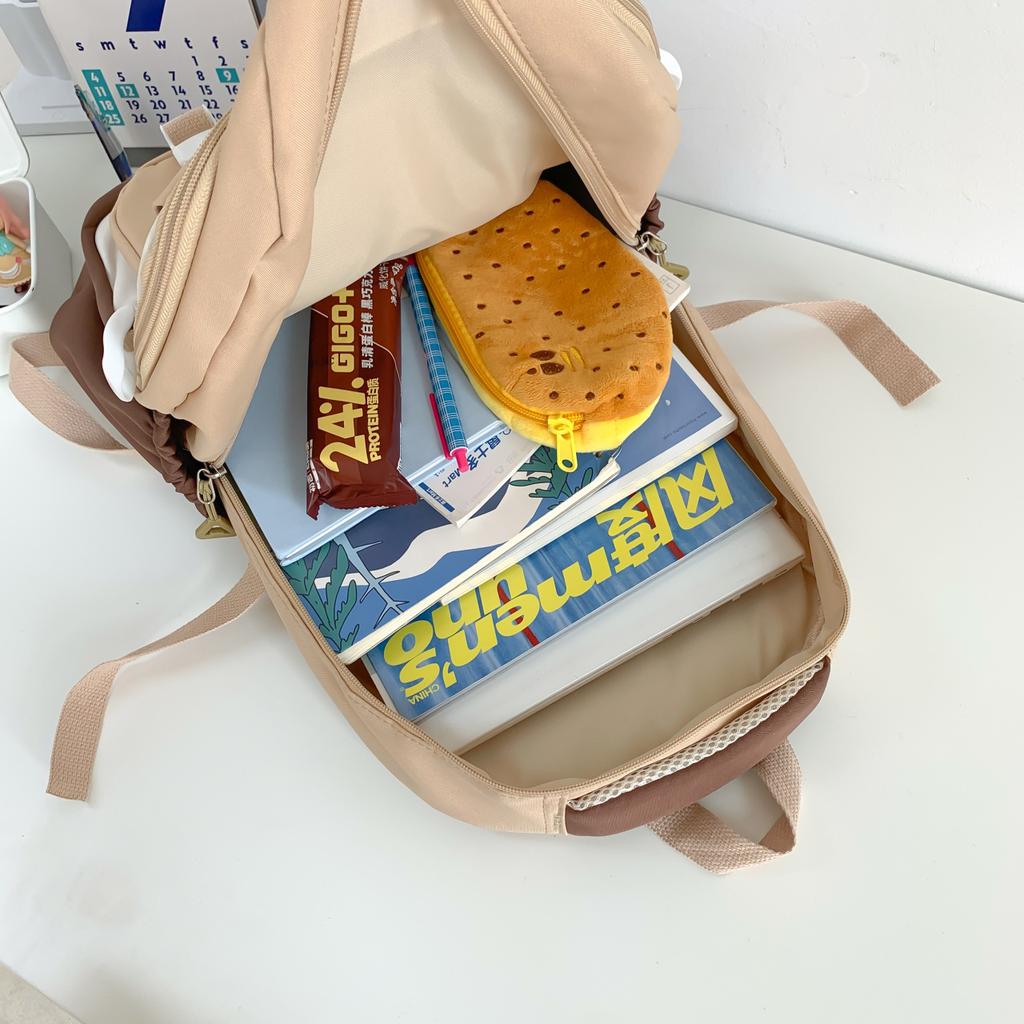 2025 весна новый рюкзак в стиле колледжа для старшей школы, универсальный, контрастных цветов, студенческий школьный рюкзак, нишевый дизайн, канцелярский магазин