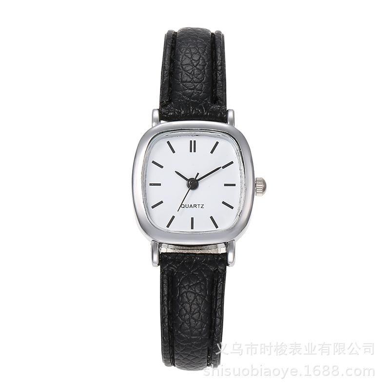 Fashionable decorative watch Female Student Simple Exquisite Temperament Small Dial Korean Artistic Retro Leather Quartz Watch