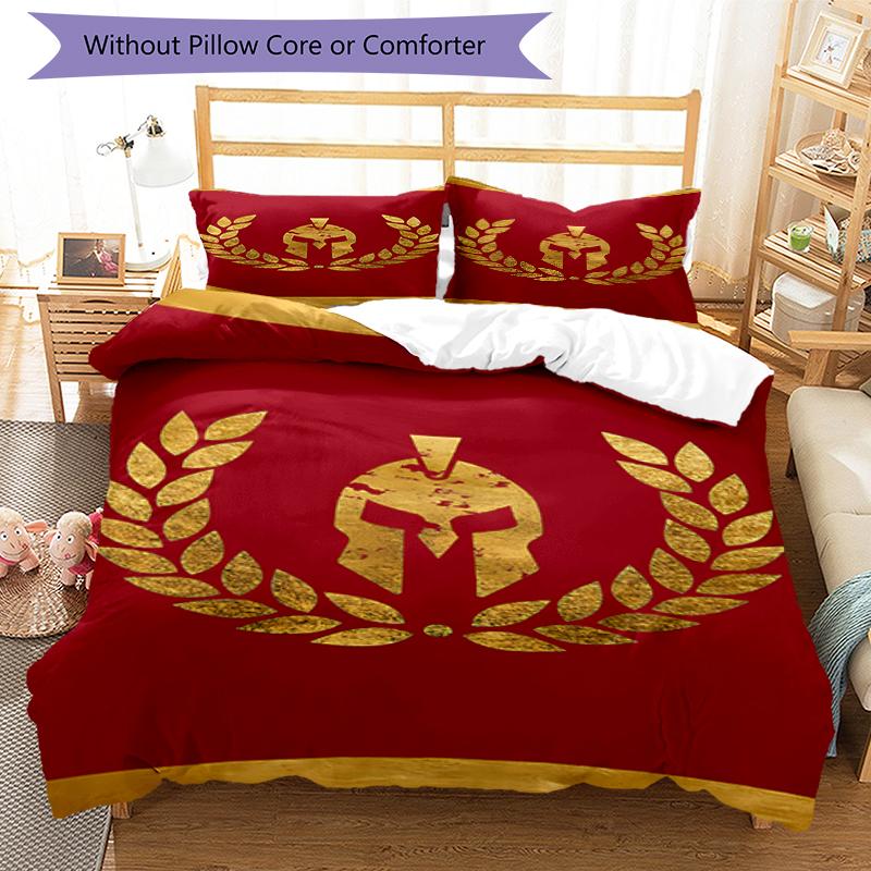 3pcs SPQR Roman Eagle pattern bedding set duvet cover set includes duvet cover &pillowcases, perfect all season bedroom decoration & gift