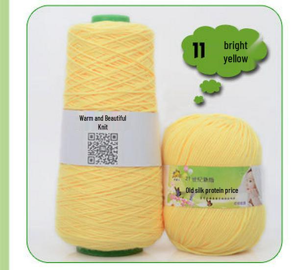 Детская пряжа из хлопка с протеином шелка для вязания и вязания крючком шарфа
