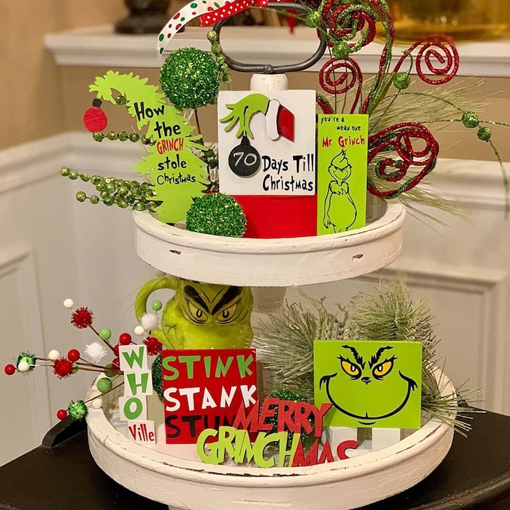 Christmas Tiered Tray Decor Christmas Decoration Inspireds Holiday Decor Inspireds Christmas