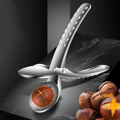 Щелкунчик Открывалка для каштанов Нержавеющая сталь Инструмент для резки каштанов Зажим для каштанов Эргономичная ручка Открывалка для грецких орехов