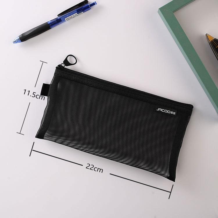 Простой прозрачный сетчатый пенал для хранения, студенческая сумка-карандаш, сумки большой емкости, канцелярские принадлежности, школьные принадлежности
