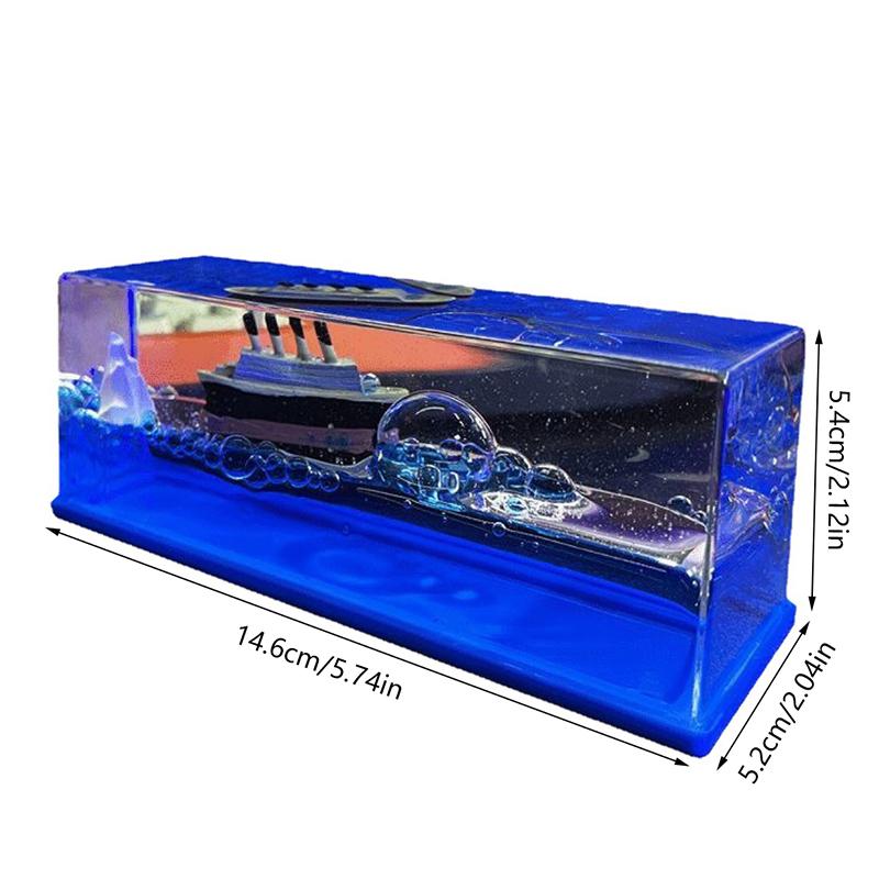 Круизный корабль Titanic Black Pearl Fluid Drift Bottle Круизный корабль Never Flip Boat Drift Bottle Настольные маленькие украшения