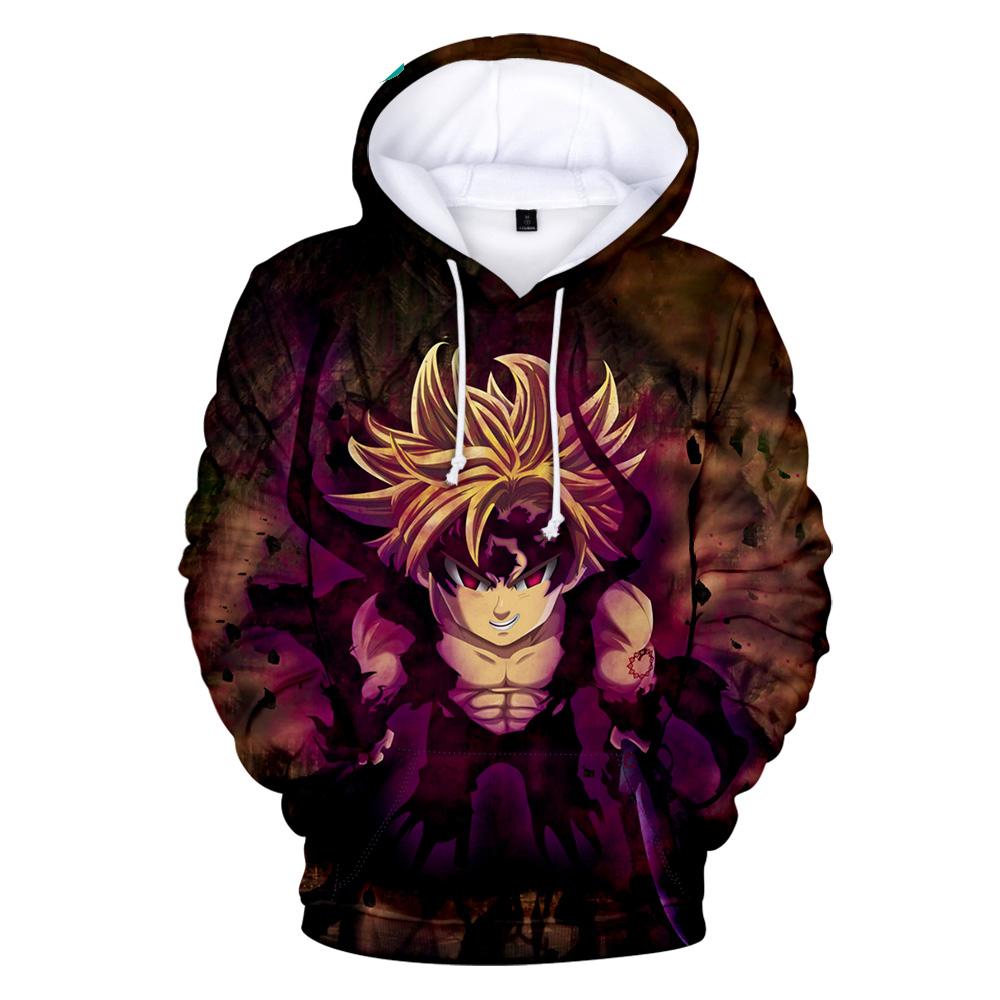 3D толстовки с капюшоном «Семь смертных грехов» для мужчин и женщин, осенняя детская толстовка с 3D рисунком «Семь смертных грехов», пуловеры для мальчиков и девочек