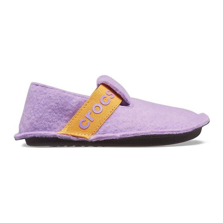 Crocs Унисекс Детские x Тапочки Классические Тапочки Фиолетово-Оранжевые Уютные Натяжные 205349-5PR