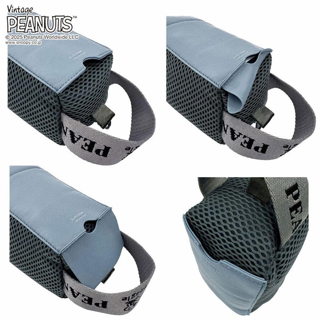 Мини-сумка на плечо для сетчатой 8434 [Rootote] Женская, Снупи, Материал, Легкая, IP.BabyRoo.Wafer.Peanuts-0K (03 Черный)