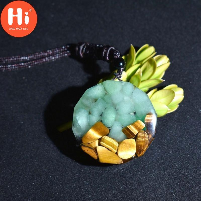 Привет ручной работы натуральный энергетический камень для дня рождения кулон с кристаллами Древо жизни Энергия оргонит ожерелье