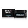 Твердое мыло для бритья Pink Woolf для мужчин, OCEANIC BLUE, Содержит масло ши, Увлажняет кожу, Для всех типов кожи - 50 г (Пакет из 1)
