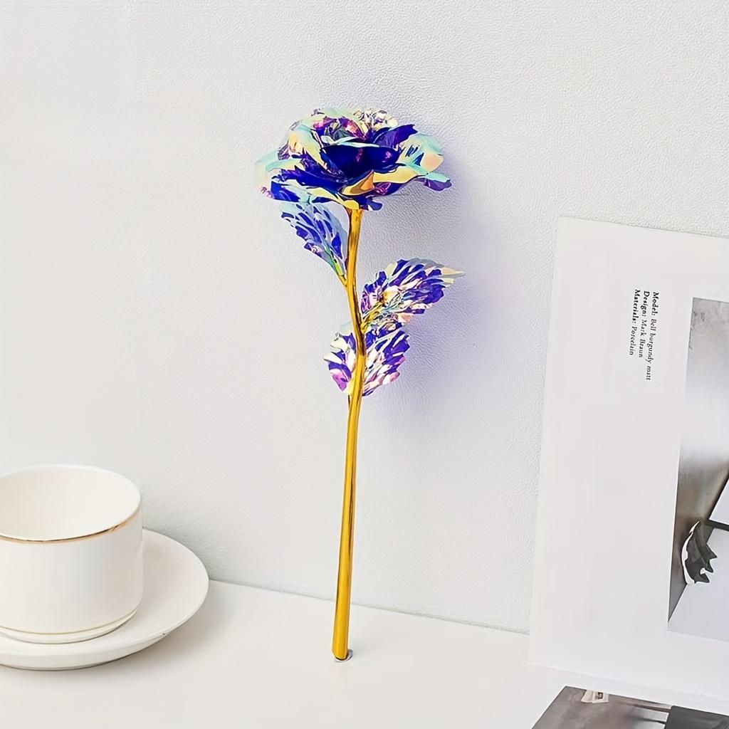 ETERNAL ROSE - 24K Gold Plated Plastic Stem Flower for Home Decoration for Valentine's Day, Mother's Day, Birthdays, Weddings - Multi-purpose
