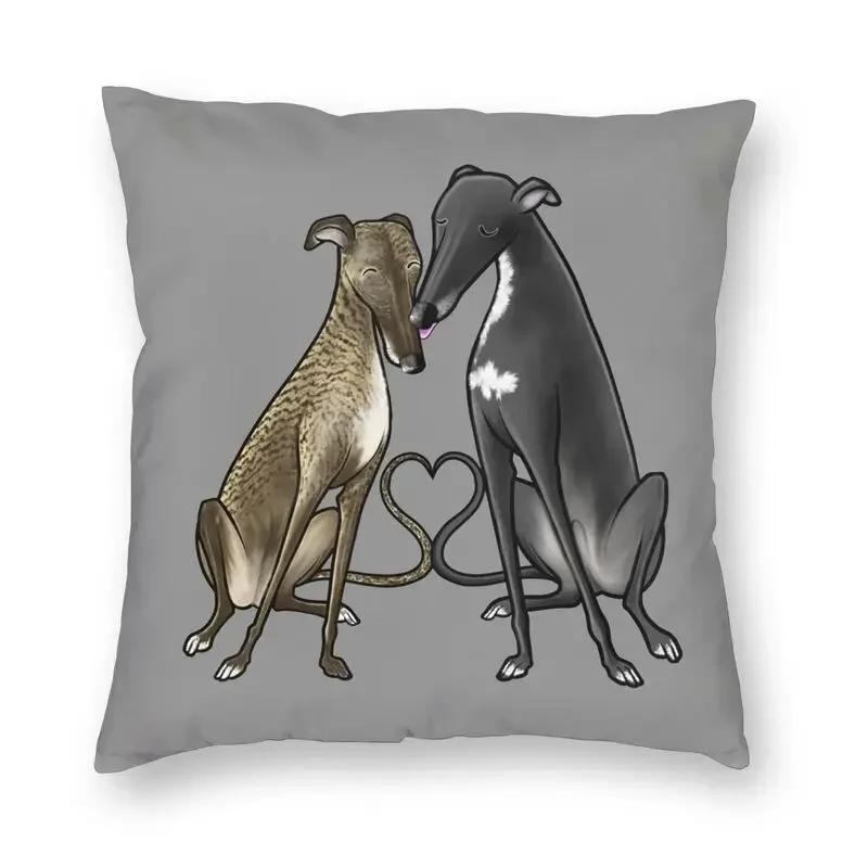 Подушка Чехол Грейхаунд Уиппет Борзая Собака Двусторонняя печать Искусство для любителей собак Наволочка для наподушки для дивана Крутая наволочка