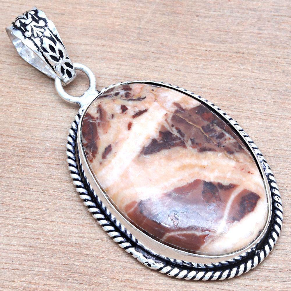 Pendant Designer Jasper Gemstone Handmade Mother Day 925 Silver Jewelry 2"