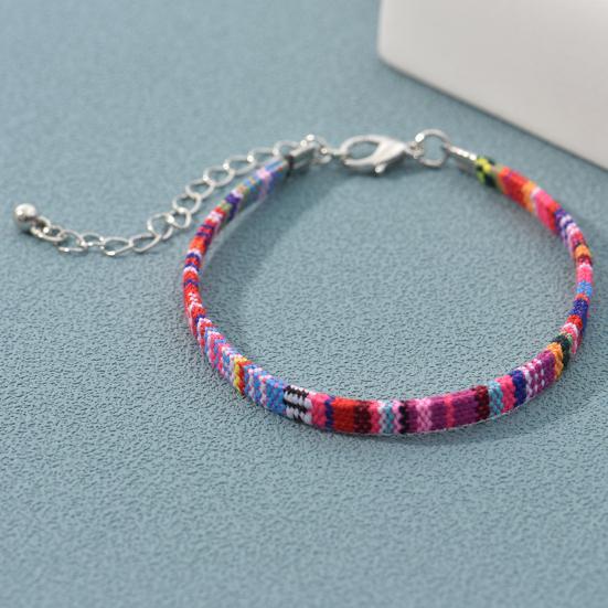 Плетеный браслет Бохо Этнический Тканый Регулируемый Геометрический Декоративный Подарок Женщинам Красочный Веревочный Браслет Аксессуары для Запястья для Повседневной Носки