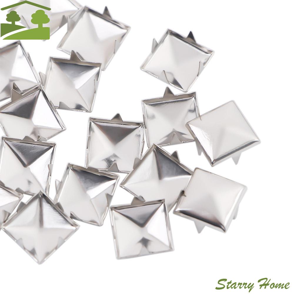 Золотые шипы, заклепки, серебряные, качественные, для шляпы, сумки, одежды, металлические, для рукоделия, швейные принадлежности, декор, квадратные заклепки