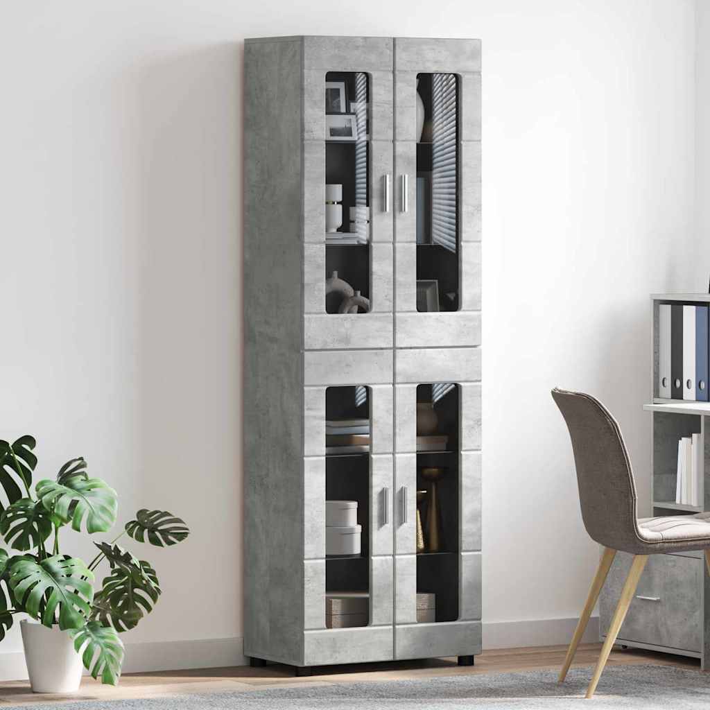 Highboard FLORIN Concrete Grey 60 x 35 x 182 cm Particleboard