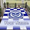 Custom Name Portsmouth FC Crystal Velvet Floor Rug Personalized Text Soft Carpet Home Decor