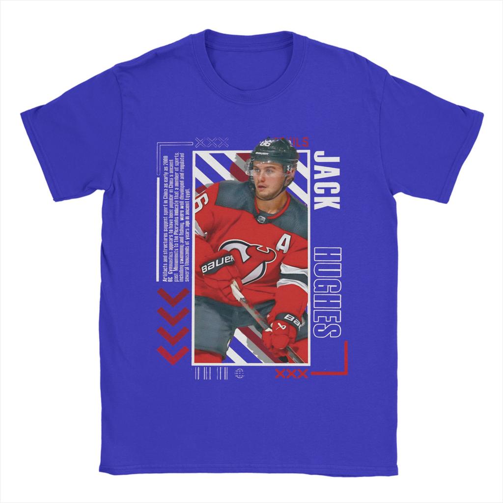 Jack Hughes Hockey Paper Poster Men T Shirt Vintage Tees Short Sleeve Round Collar TShirt Cotton Plus Size Clothes