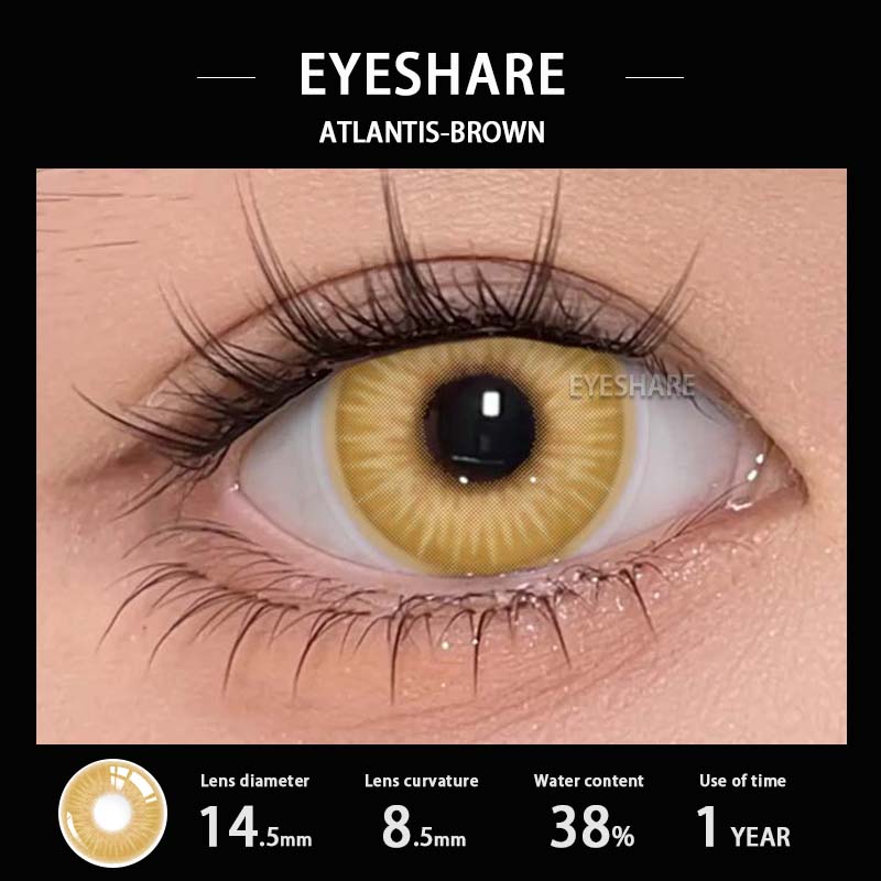 Цветные контактные линзы EYESHAER, светло-голубые линзы для очков, темно-коричневые линзы естественного цвета, ярко-голубые модные линзы, 1 пара