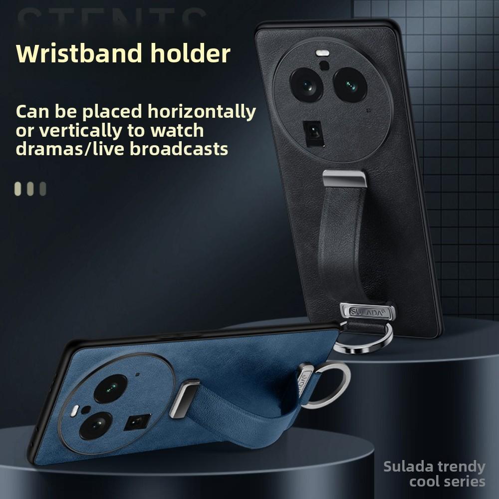 High-end Cowide Leather Mobile Phone Case for Oppo Find X9 Pro Findx8 Ultra X8s Plus X7 Wristband Holder Camera Protection Cover