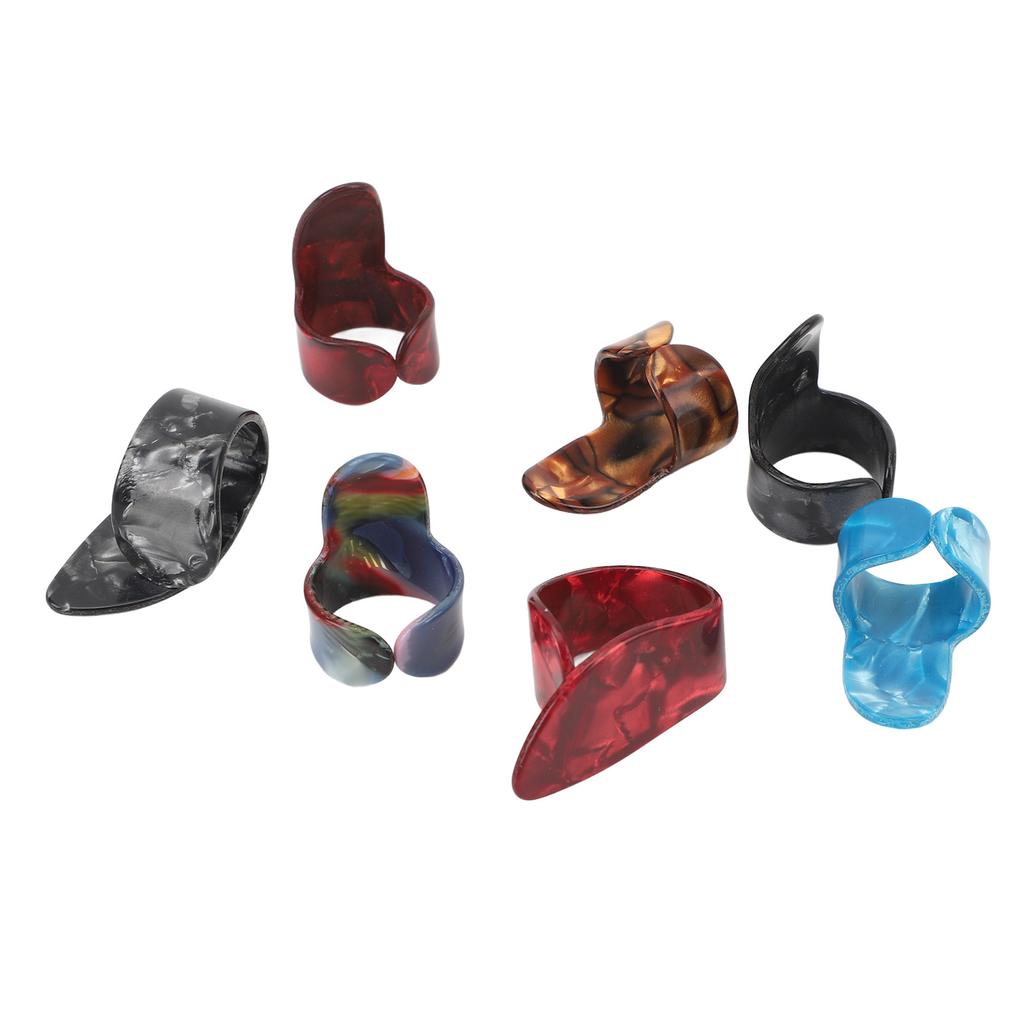 7Pcs Guitar Thumb Picks Celluloid Guitar Bass Parts Adjustable Finger Picks for Guitarists and Music