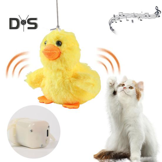 Электрическая игрушка-головоломка для кошек, перезаряжаемая, хлопающая утка, портативная, против укусов, интерактивная игрушка для кошек, бьющая крыльями утка, котенок, плюшевые игрушки