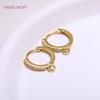 Серьги-кольца из латуни с покрытием 14K золотом, инкрустированные цирконами, с застежками-крючками, фурнитура для изготовления женских украшений