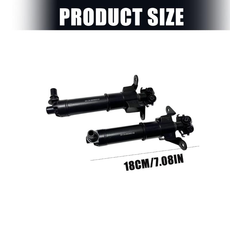 Left Right Headlight Washer Sprayer Nozzle Pump for Select Models OEM 80D955101 80D955102 ABS Construction