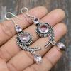 Pink Kunzite Gemstone Handmade 925 Sterling Silver Jewelry Earring For Thanksgiving
