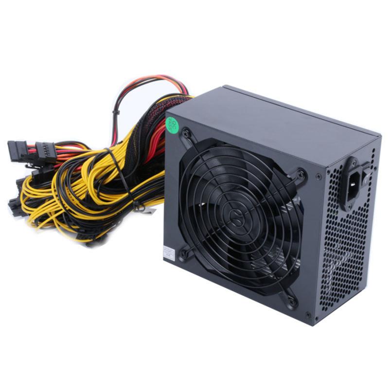 1Set 160V-240V Power Supply 2000W For 6 GPU Rig ereum Coin Mining 95 Gold
