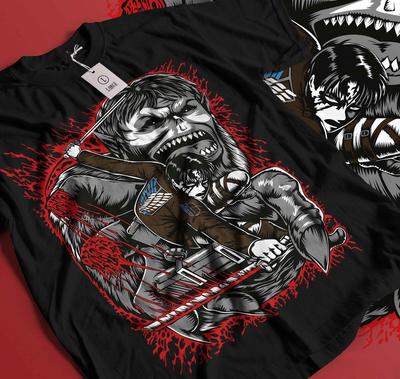 Футболка Атака Титанов Микаса Shingeki No Kyojin Аниме Хоррор футболка Подарок 164