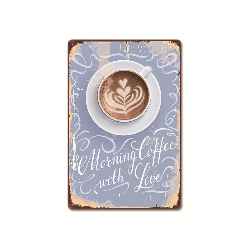 Coffee Shop Metal Sign Vintage Tin Sign Plaque Metal Vintage Wall Decor for Coffee Bar Cafe Retro Metal Posters Iron Painting