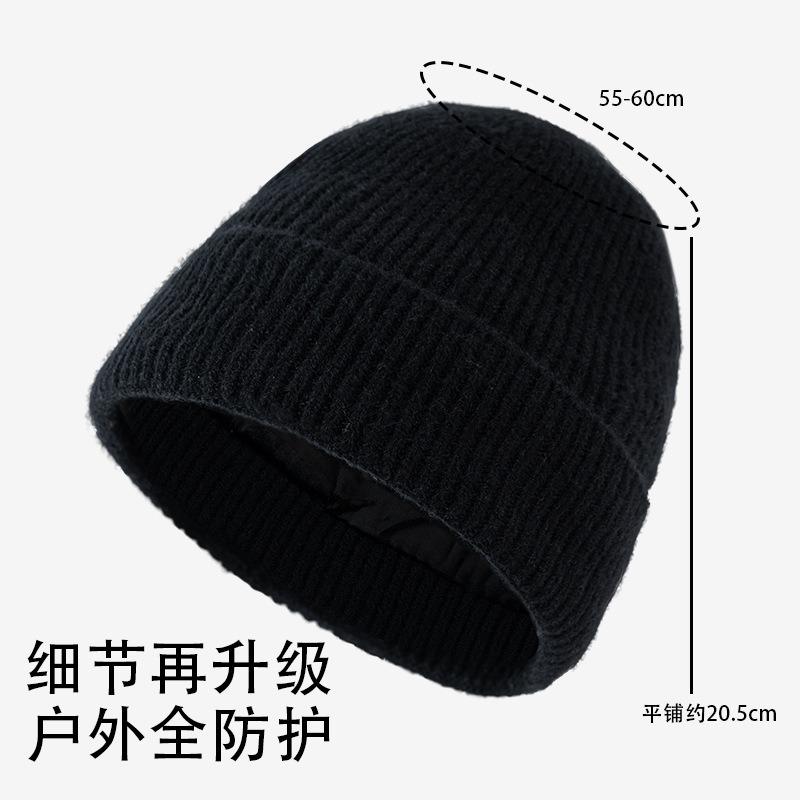 Зимняя шапка мужская ветрозащитная шерстяная шапка взрослая новая плюшевая теплая универсальная уличная вязаная шапка