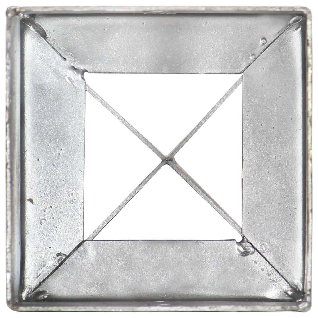 Vidaxl Kołki Gruntowe, 2 Szt., Srebrne, 10X10X76 Cm, Stal