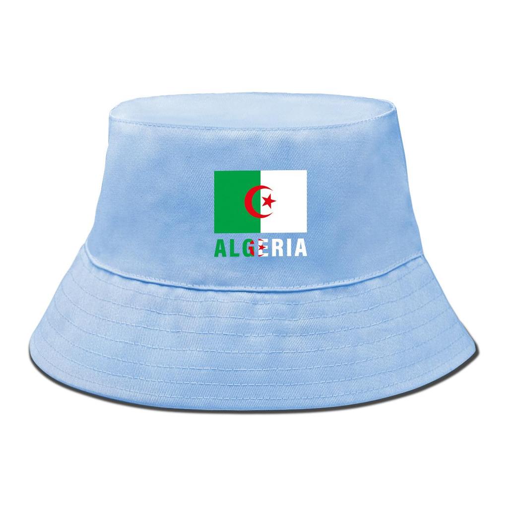 Algeria Flag Print Bucket Hat , Patriotic Fisherman Hat Hip Hop Spring Trendy Basin Hat