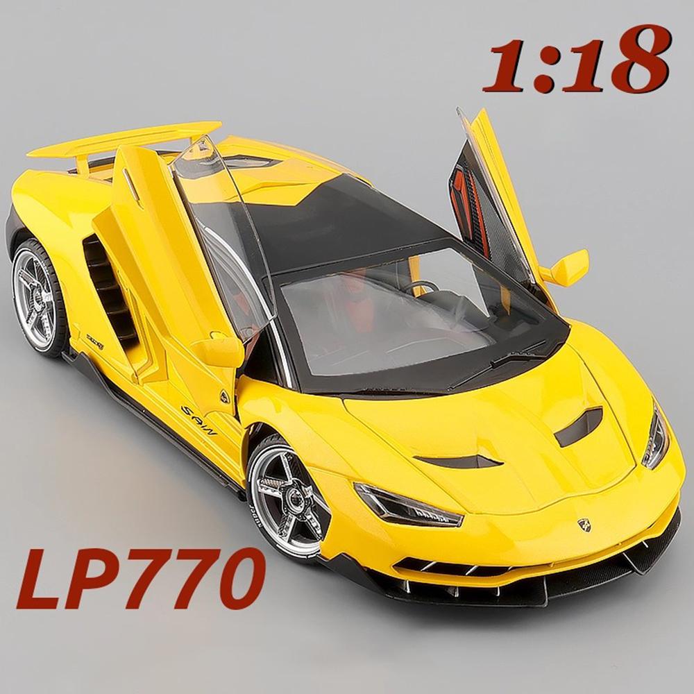 1:Модель автомобиля Lambor LP770 Масштаб 18 Игрушка Металлический литой под давлением Транспортное средство с амортизаторами Звук Свет Модели суперкаров Подарки для детей