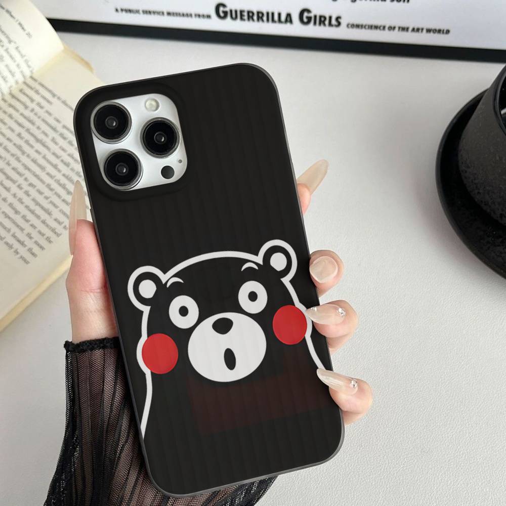 Kumamon Phone Case For IPhone 17 16 15 14 13 12 11 Corrugated Frosted Soft Cover Anti-Slip