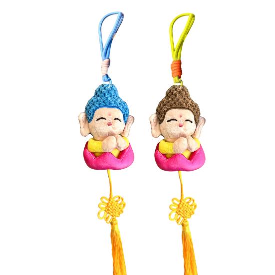 Мультяшный кулон Будды брелок со шнурком плюшевая кукла игрушка мягкий бархат подвесное украшение для сумки