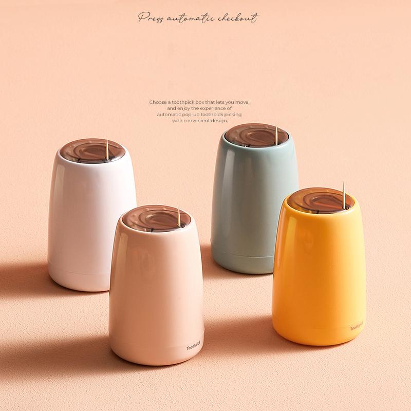 Automatic Pop-up Toothpick Jar Creative Toothpick Box Home Small And Portable Press Pop-up Toothpick Holders