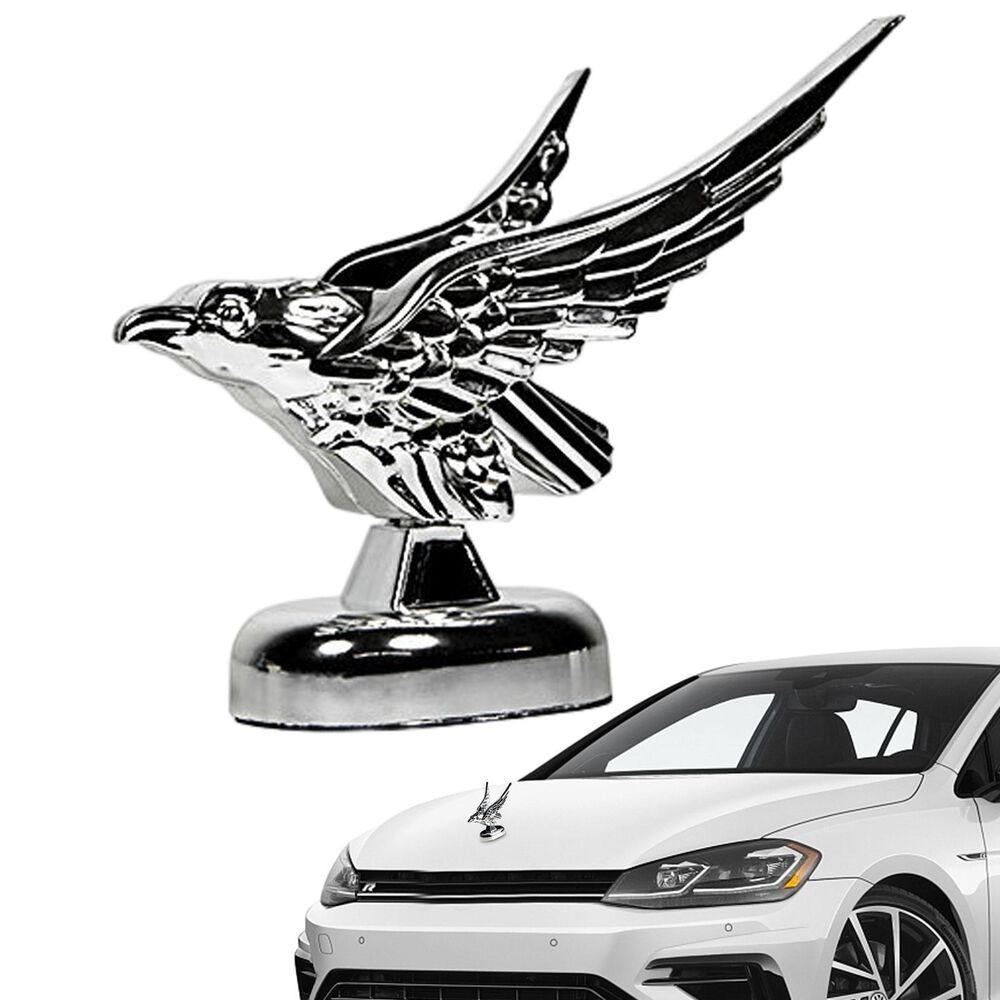 Chrome 3D Eagle Emblem Car Front Hood Eagle Ornament Car Hood Ornament Auto Front Cover Badge