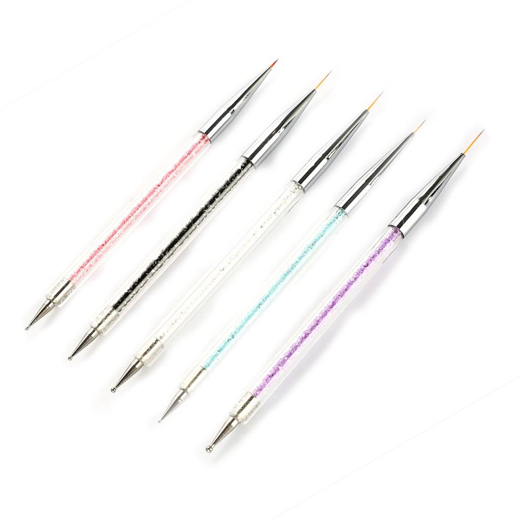 5PCS Double Heads Crystal Dotting Manicure Tools Painting Dot Pen Nail Art Paint Set