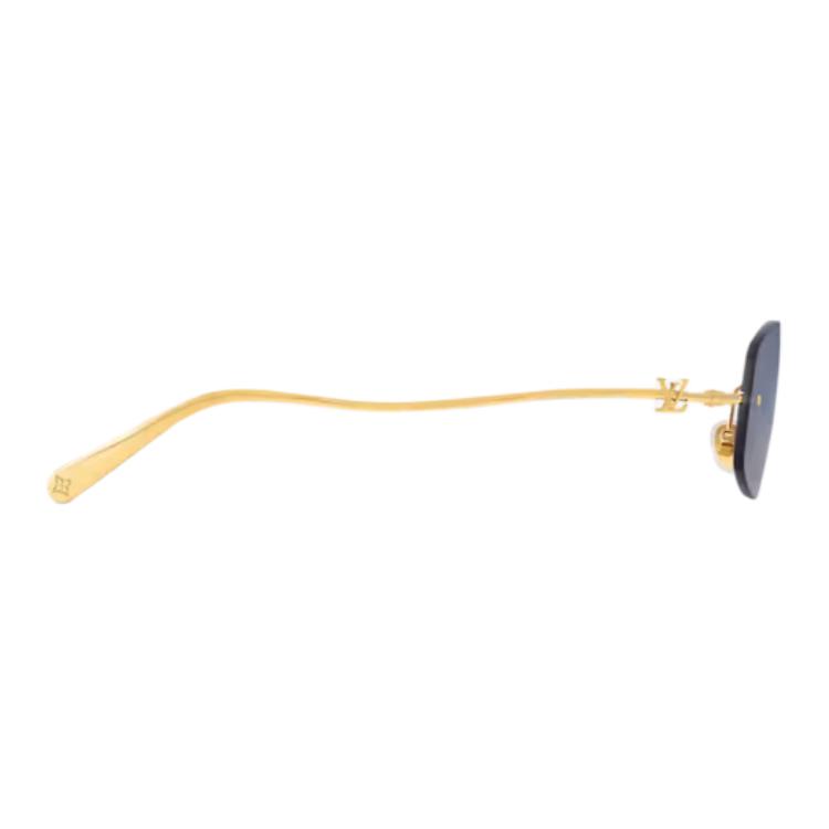 Louis Vuitton Frameless Design Metal Oval Sunglasses Women sunglasses Gold Z2959U