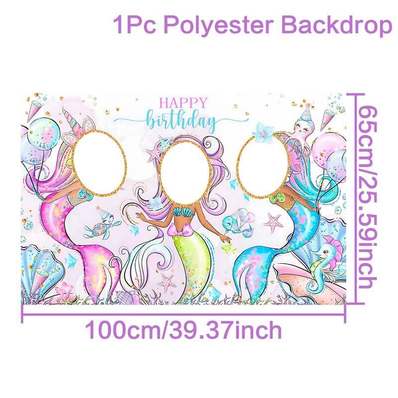 Одноразовая посуда в стиле русалки Декор для вечеринки по случаю дня рождения в стиле русалки Детский детский праздник для девочек Вечеринка под морем Свадебные принадлежности для вечеринок