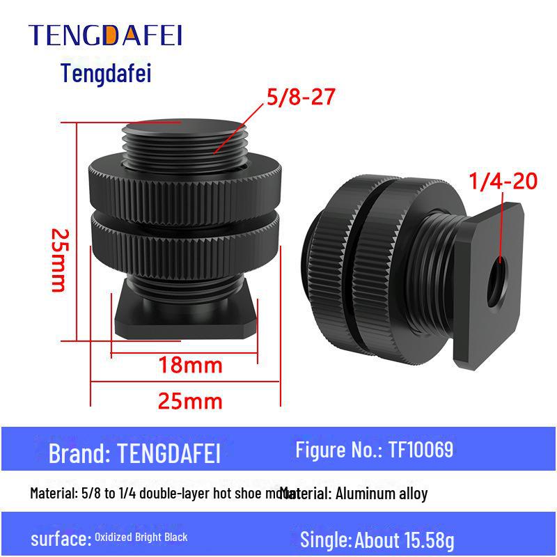 Адаптер для штатива с креплением на стойку для освещения и поворота камеры с резьбой 1/4" на 3/8" на M4/M5/M6/M8