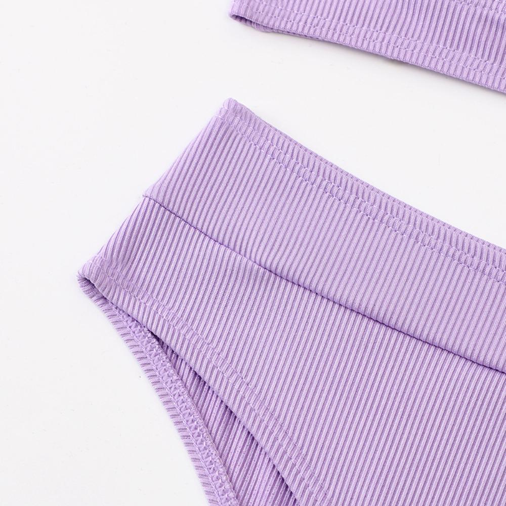 Европейский и американский купальник бикини с высокой талией, маленький купальник с ямочками, женский однотонный сексуальный раздельный купальник