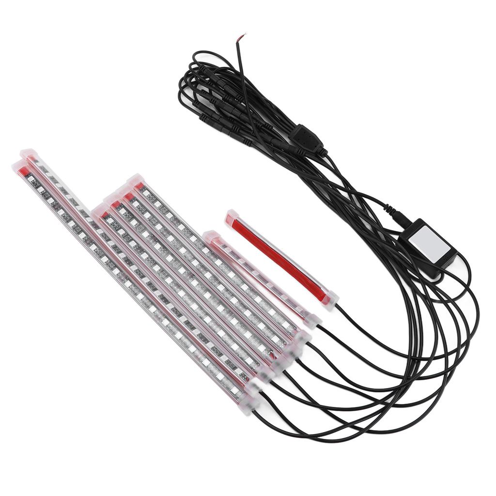 Мотоциклетная RGB подсветка салона, управление через приложение, Bluetooth пульт, 12 В, 8 светодиодных лент, модификация
