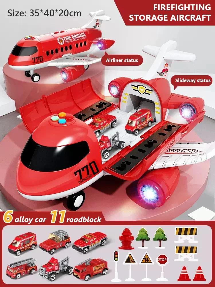 Toy Large Transport Cargo Airplane Inertia Passenger Plane 12/6stk Car Model Model Toy Simulation Light Music Toys for Boy Gift