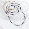 High-end Summer Boho Style Collarbone Chain Light Luxury Niche Beaded Necklace White Dot Blue Natural Stone Necklace Women