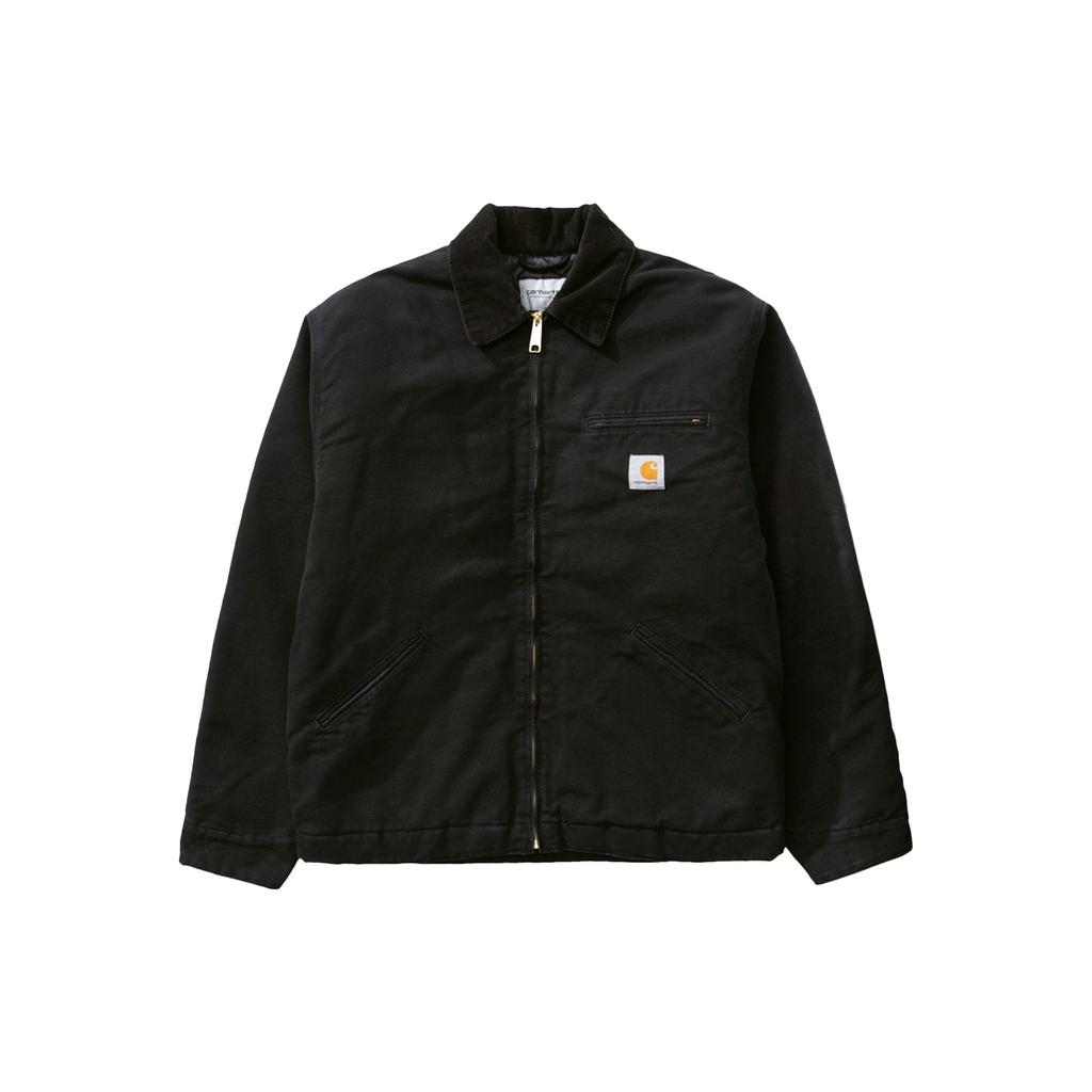 Carhartt WIP Detroit Jacket Classic Solid Color Logo Padded Collar Cotton Work Jacket Men jackets Black I027358
