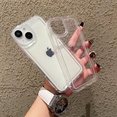 Фоторамка Подушки безопасности Подходят для Apple 15PROMAX/16e Прозрачный Защитный Чехол Противоударный Мягкий Чехол Чехол для Мобильного Телефона IPhone 11