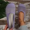 Fashion New Women Toe Flat Shoes Solid Color Knitted Slip On Shoes Casual Breathable Ballet Flats Women Flat Shoes Loafers Women